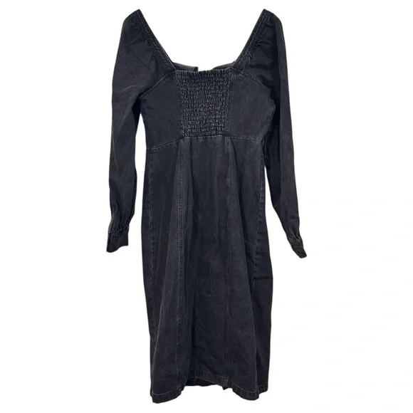 Future Collective Black Denim Long Sleeve Bustier Zipper Dress Size 14 NWT - Picture 10 of 12